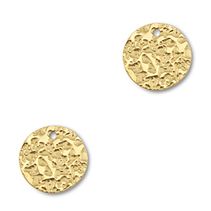 Roestvrij stalen (RVS) stainless steel bedels rond Gold