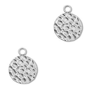 Roestvrij stalen (RVS) stainless steel bedels rond Silver