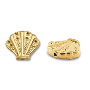Roestvrij stalen (RVS) stainless steel kralen schelp Gold