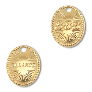 BY31&reg; Roestvrij stalen (RVS) stainless steel bedel angelnumbers 888 / balance Gold