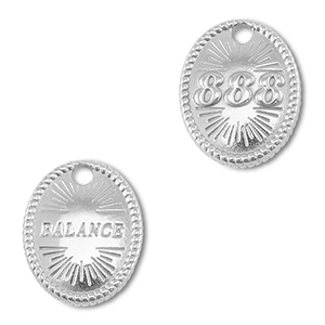 BY31&reg; Roestvrij stalen (RVS) stainless steel bedel angelnumbers 888 / balance Silver