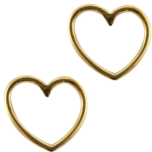 DQ metaal bedel hartje Goud (nikkelvrij)