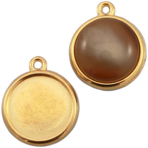 DQ metaal settings voor 20mm cabochon Goud (nikkelvrij)