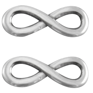 DQ metaal infinity bedel 15mm Antiek zilver (nikkelvrij)