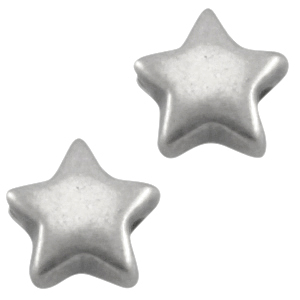 DQ metaal ster 6mm Antiek zilver (nikkelvrij)