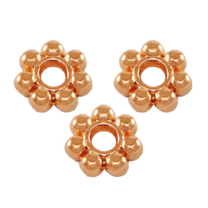 DQ metaal kraal spacer Bali ring 5.6mm Ros&eacute; goud (nikkelvrij)