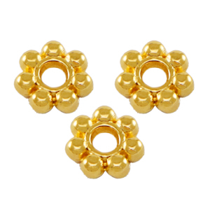 DQ metaal kraal spacer Bali ring 5.6mm Goud (nikkelvrij)