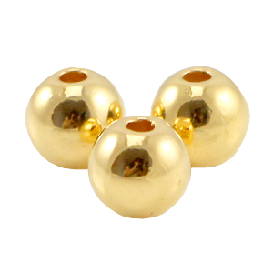 DQ metaal kraal 6mm Goud (nikkelvrij)