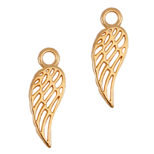 DQ metalen bedels angel wing Ros&eacute; goud (nikkelvrij)
