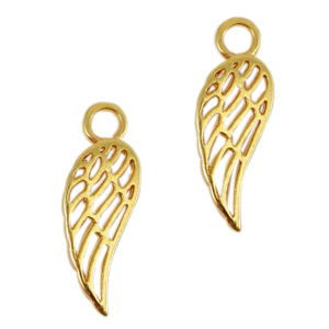 DQ metalen bedels angel wing Goud (nikkelvrij)