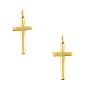 Bedels DQ metaal kruis met oog Goud (nikkelvrij)