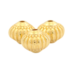 Kralen DQ metaal deco 8x7mm Goud (nikkelvrij)