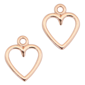 Bedels DQ metaal open heart Ros&eacute; goud (nikkelvrij)