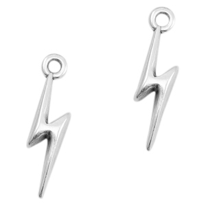 Bedels DQ metaal lightning Antiek zilver (nikkelvrij)