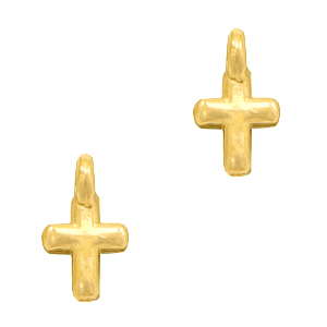 Bedels DQ metaal kruisje Goud (nikkelvrij)