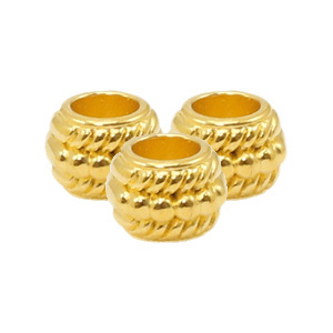 Kralen DQ metaal deco Goud (nikkelvrij)