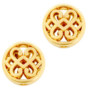Kralen DQ metaal bloem rond 11mm Goud (nikkelvrij)
