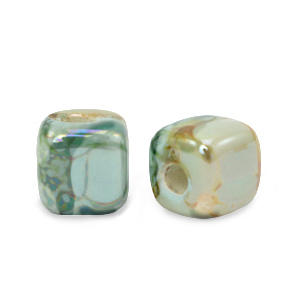DQ Grieks keramiek kralen cube 7mm Turquoise