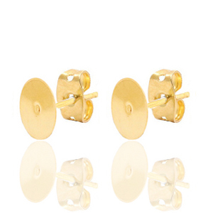 Onderdelen DQ metaal oorstekers 6mm Goud (nikkelvrij)