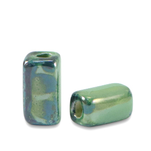 DQ Grieks keramiek kralen tube Nile green-black
