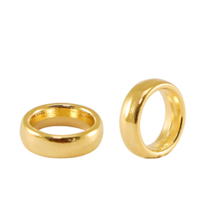 Onderdelen DQ metaal ring 8mm Goud (nikkelvrij)
