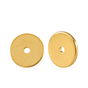 Kralen DQ metaal disc rondellen 10mm Goud (nikkelvrij)