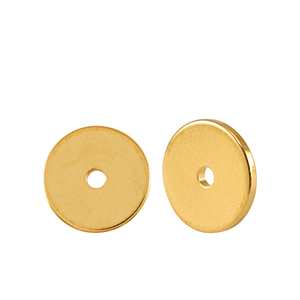 Kralen DQ metaal disc rondellen 8mm Goud (nikkelvrij)