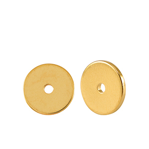 Kralen DQ metaal disc rondellen 6mm Goud (nikkelvrij)