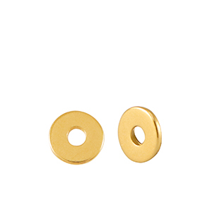 Kralen DQ metaal disc rondellen 4mm Goud (nikkelvrij)