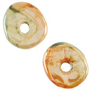 DQ Grieks keramiek kralen donut Light green-orange