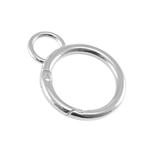 Onderdelen DQ metaal sleutelhanger 24mm met oog Antiek zilver (nikkelvrij)