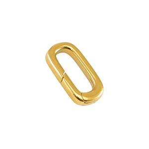 Onderdelen DQ metaal sleutelhanger ovaal 18mm Goud (nikkelvrij)