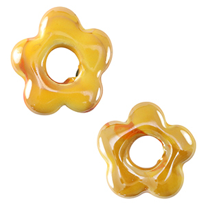 DQ Grieks keramiek kralen bloem Warm yellow