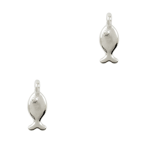 Bedels DQ metaal vis Antiek zilver (nikkelvrij)