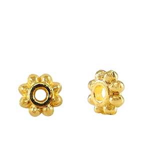 Kralen DQ metaal spacer Bali ring 6mm Goud (nikkelvrij)