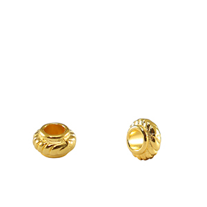 Kralen DQ metaal spacer Bali ring 6mm Goud (nikkelvrij)