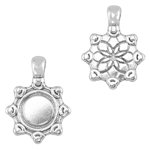 Bedels DQ metaal mandala Antiek zilver (nikkelvrij)