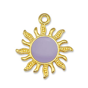 Bedels DQ metaal zon Lilac-Goud (nikkelvrij)