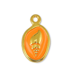 Bedels DQ metaal schelp Orange-Goud (nikkelvrij)