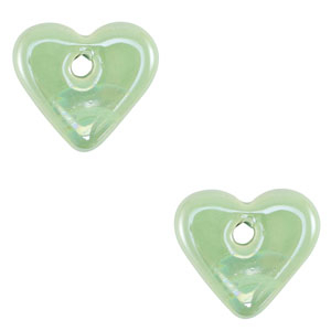 DQ Grieks keramiek kralen hart Light green