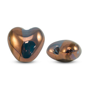 DQ Grieks keramiek kralen hart Blue-bronze