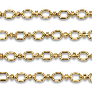 Roestvrij stalen (RVS) Stainless steel onderdelen jasseron ovaal Gold