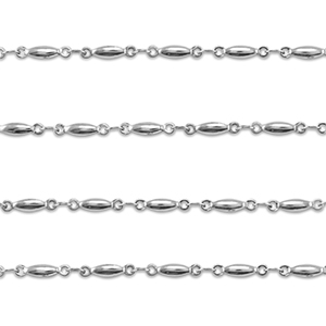 Roestvrij stalen (RVS) Stainless steel onderdelen jasseron ovaal Silver
