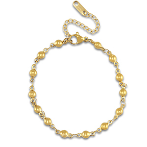 Roestvrij stalen (RVS) Stainless steel armbanden ball Gold