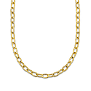 Roestvrij stalen (RVS) Stainless steel schakelkettingen twisted Gold