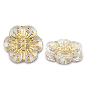 Acryl kralen bloem Transparent-gold