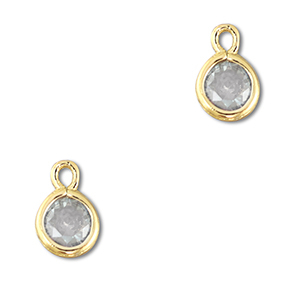 Hangers van Crystal glas rond Light grey-gold