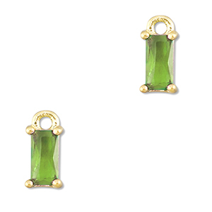 Hangers van Crystal glas rechthoek Green-gold