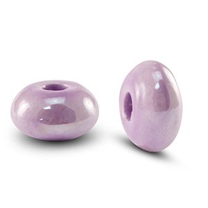 DQ Grieks keramiek kralen rondel Lavender purple