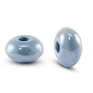 DQ Grieks keramiek kralen rondel Brisk blue